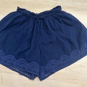 Aerie Dark Blue High Waist Shorts with Lace Detail
